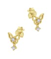 Butterfly Shaped CZ Silver Stud Earring STS-6488